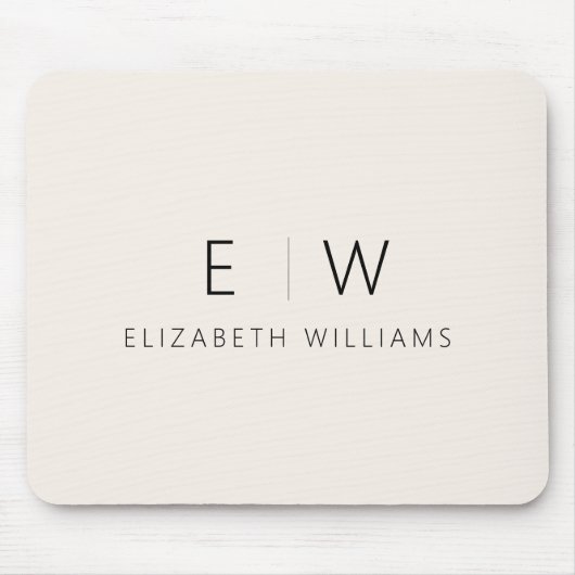 Klassischer Elegant-neutraler Minimalistischer Mon Mousepad (Vorne)