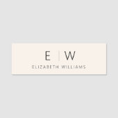 Klassischer Elegant-neutraler Minimalistischer Mon Namensschild (Vorderseite)