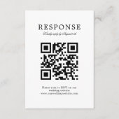 Klassischer Elegant Simple Wedding Rsvp QR Code Begleitkarte (Vorderseite)