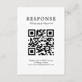 Klassischer Elegant Simple Wedding Rsvp QR Code Begleitkarte