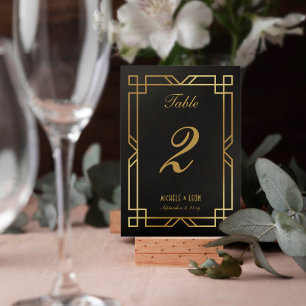 Klassischer eleganter Art Deco Rahmen Hochzeit Sch Tischnummer