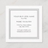 Klassischer, eleganter Dreierrahmen Quadratische Visitenkarte (Rückseite)