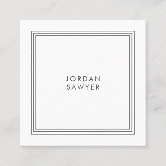 Klassischer, eleganter Dreierrahmen Quadratische Visitenkarte (Vorderseite)