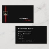 Klassischer Eleganter Floating Monogram Square Visitenkarte (Vorne/Hinten)