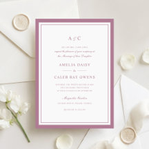 Klassischer Eleganter Mauve-Rahmen Hochzeit