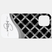 Klassischer eleganter Name für Schwarz- und Silber Case-Mate iPhone Hülle (Rückseite (Horizontal))