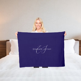 klassischer eleganter Name nach Maß in Blau und We Fleecedecke