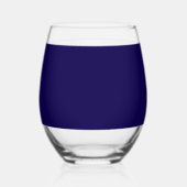 klassischer eleganter Name nach Maß in Blau und We Weinglas Ohne Stiel (Rückseite)