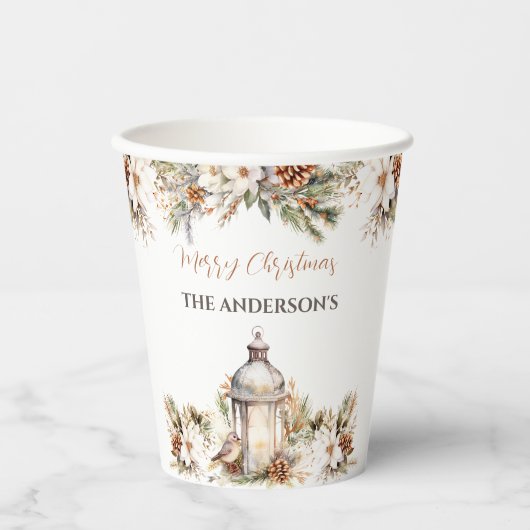 Klassischer Eleganter Name Weihnachten Heiße Schok Pappbecher (Vorderseite)