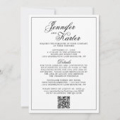 Klassischer Eleganter QR-Code in einem Foto Einladung (Rückseite)