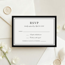 Klassischer Eleganter Rahmen Hochzeit RSVP
