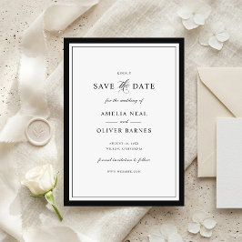 Klassischer Eleganter Rahmen Hochzeit Save the Dat Einladung