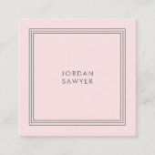 Klassischer, eleganter Rosa-Dreierrahmen Quadratische Visitenkarte (Vorderseite)