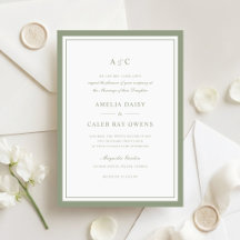 Klassischer Eleganter Salbeigrüner Rahmen Hochzeit