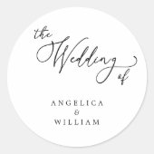 KLASSISCHER ELEGANTER SCHWARZ- UND WEISSER SCHRIPT RUNDER AUFKLEBER (Vorderseite)