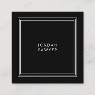 Klassischer, eleganter Schwarzer Dreifachrahmen Quadratische Visitenkarte