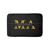 Klassischer, eleganter Text mit schwarzem Gold-Mon Badematte (Vorderseite)