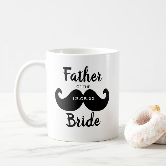 Klassischer Eleganter Vater der Braut Mustache Kaffeetasse (Mit Donut)