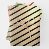 Klassischer Eleganter Weihnachtsgoldstreifen  Geschenkpapier Set (Beispiel)