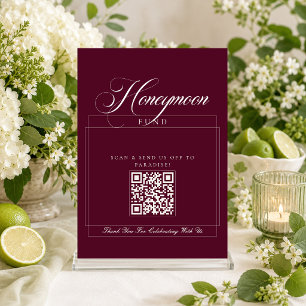 Klassischer Elfenbein Burgund Hochzeitsaufruf Fond Einladung