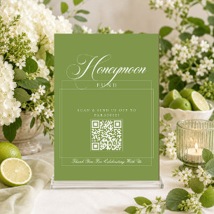 Klassischer Elfenbein-Grün-Calligraphy-Hochzeitsfo Einladung