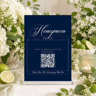Klassischer Elfenbeinblauer Kalligrafie-Hochzeitsf Einladung