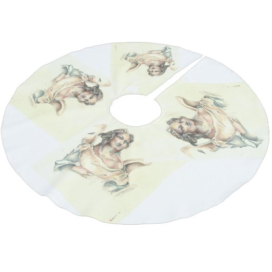 Klassischer Engelsbaumrock Polyester Weihnachtsbaumdecke (Schrägansicht)