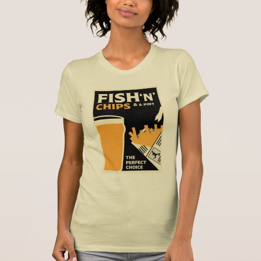 Klassischer englischer Fisch und Chips T-Shirt (Vorderseite)