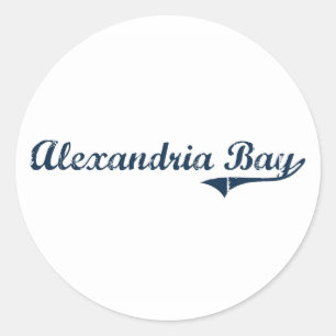 Klassischer Entwurf Alexandria-Bucht-New York Runder Aufkleber
