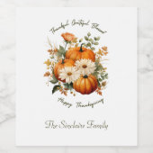 Klassischer Erntedank für Herbst Weinetikett (Einzelnes Label)