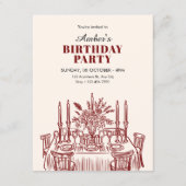 Klassischer Esstisch Geburtstag Einladung (Vorderseite)