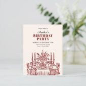 Klassischer Esstisch Geburtstag Einladung (Stehend Vorderseite)