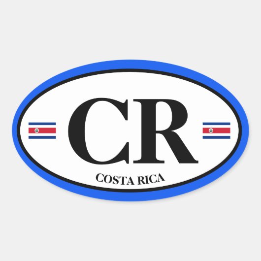 Klassischer Euro Oval Sticker von Costa Rica (Vorderseite)