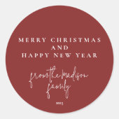 Klassischer Falu Rot Runder Aufkleber (Vorderseite)