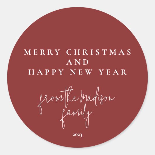 Klassischer Falu Rot Runder Aufkleber (Vorderseite)