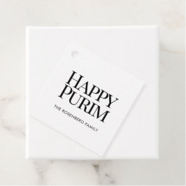 Klassischer Familienname Frohes Purim Geschenkanhänger