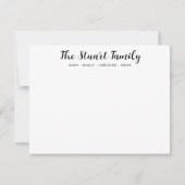 Klassischer Familienname Handgeschriebener schwarz Mitteilungskarte (Vorderseite)