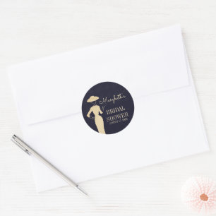 Klassischer Fashion-Brautparty-Sticker Vintag 50 Runder Aufkleber