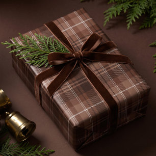 Klassischer festlicher dunkelbrauner Weihnachts-Ta Geschenkpapier