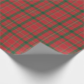 Klassischer festlicher Karierter Tartan in Rot und Geschenkpapier (Ecke)