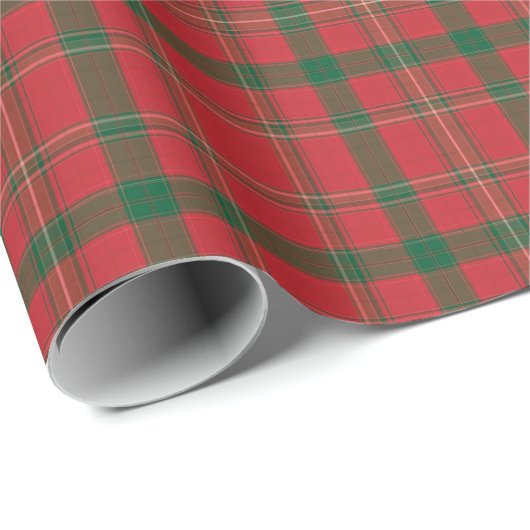 Klassischer festlicher Karierter Tartan in Rot und Geschenkpapier (Rolleneckpunkt)