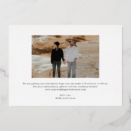 Klassischer Fett FOIL Wedding Save the Date Card Folieneinladung (Rückseite)