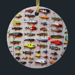 Klassischer Fischfang Thunder_Cove Keramik Ornament<br><div class="desc">FiIshing verleiht dem Fischer ein Muster-Design,  um seine Geschenke zu personalisieren,  indem er seinen Namen in einer beliebigen Hintergrundfarbe ändert</div>