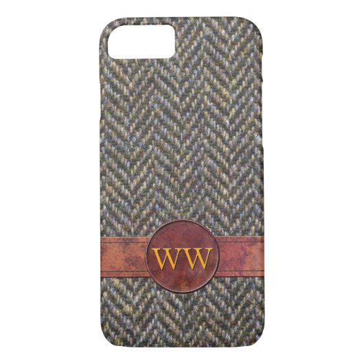 Klassischer Fischgrätenmuster-Tweed und Case-Mate iPhone Hülle (Rückseite)