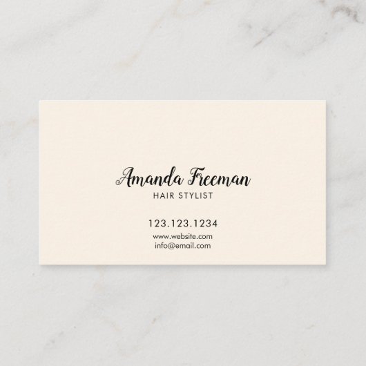 Klassischer Flachtrockner Elegantes Haar Stylist Visitenkarte (Rückseite)