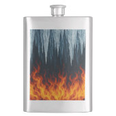 Klassischer Flammenstoß und Eis Flachmann (Vorderseite)