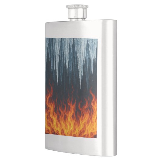 Klassischer Flammenstoß und Eis Flachmann (Links)