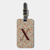 Klassischer floraler Mit Monogramm Buchstabe X grü Gepäckanhänger (Vorderseite vertikal)