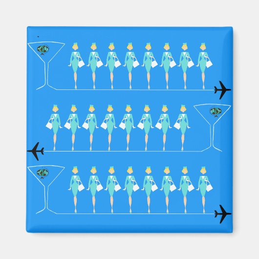 Klassischer Flug Attendant Magnet (Vorne)