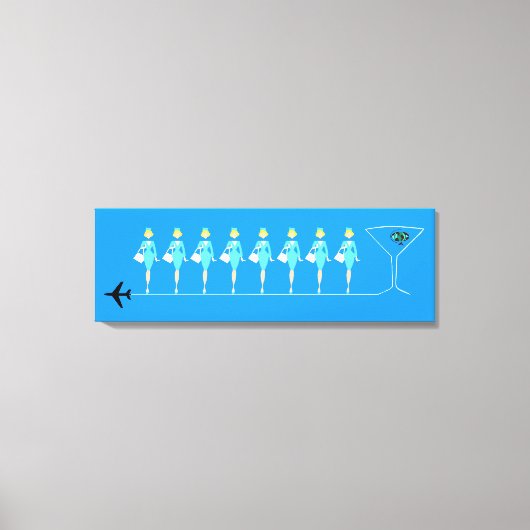 Klassischer Flug Attendant Stretched Canvas Print Leinwanddruck (Vorderseite)